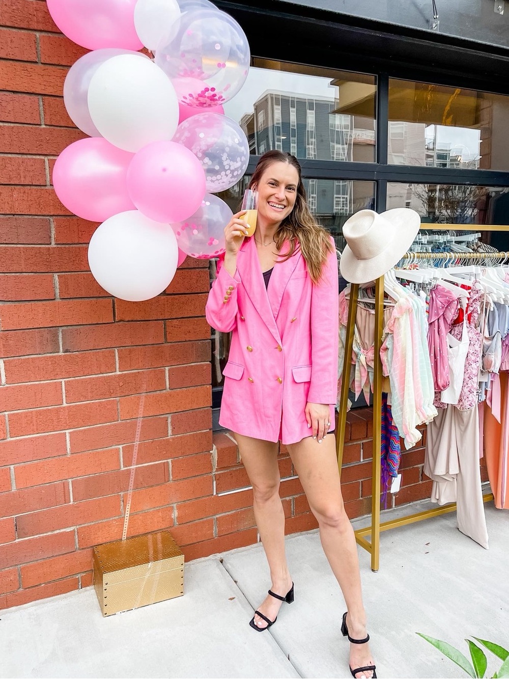 Bright Pink Talbots Double-Breasted Women's Blazer Jacket